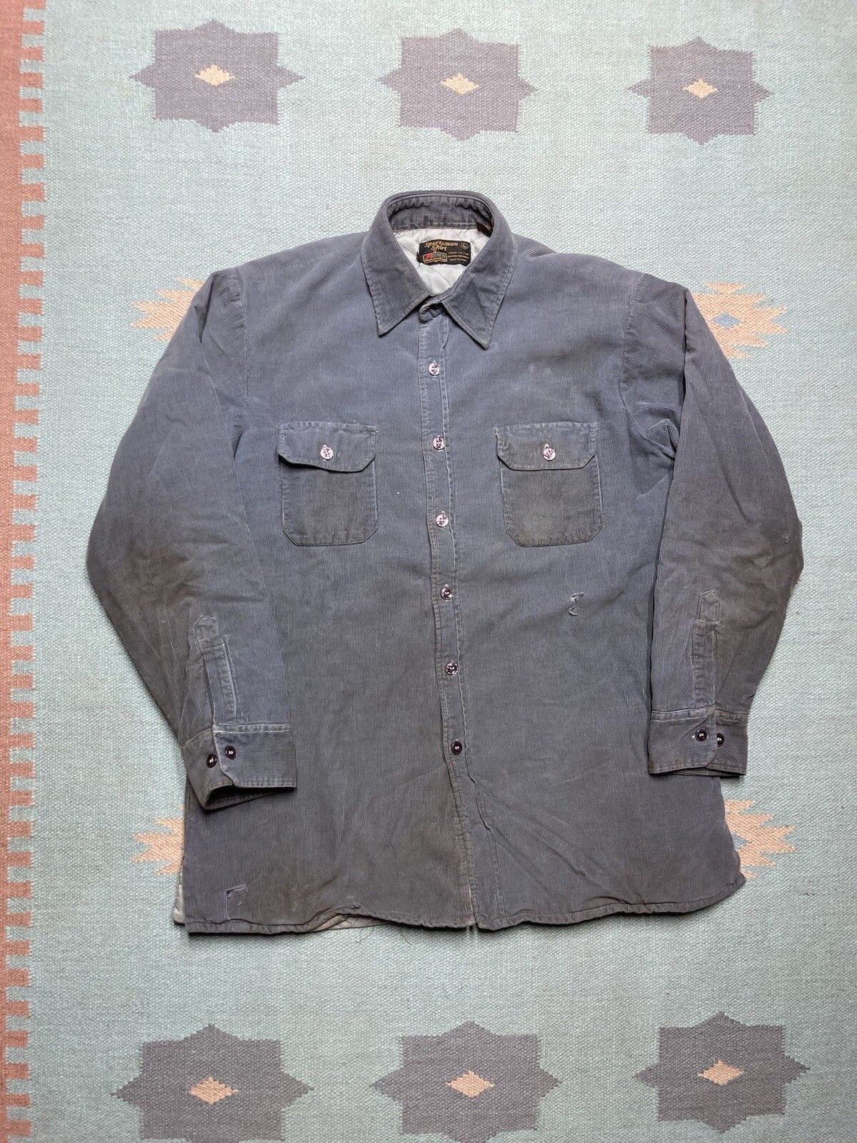 Vintage VTG 70s corduroy shirt jacket insulated Kmart distr cotton L Size US L / EU 52-54 / 3 - 1 Thumbnail