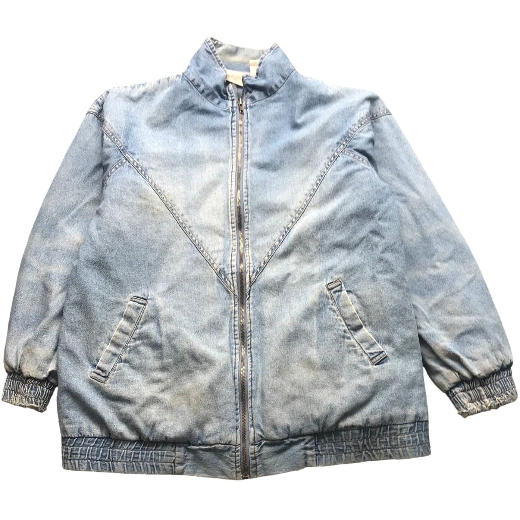 Blair VINTAGE Blair Denim Quilted Lined Floral Flower Jacket Womens M Blue Gray Zip Pockets Embroidered 90s 80s Flower Casual Party/Cocktail Jacket Womens Size M / US 6-8 / IT 42-44 - 5 Thumbnail