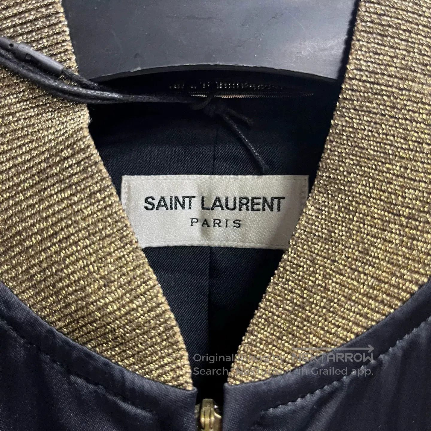 Saint Laurent Paris Saint Laurent Black Gold Trim Bomber Jacket. Size US S / EU 44-46 / 1 - 4 Thumbnail