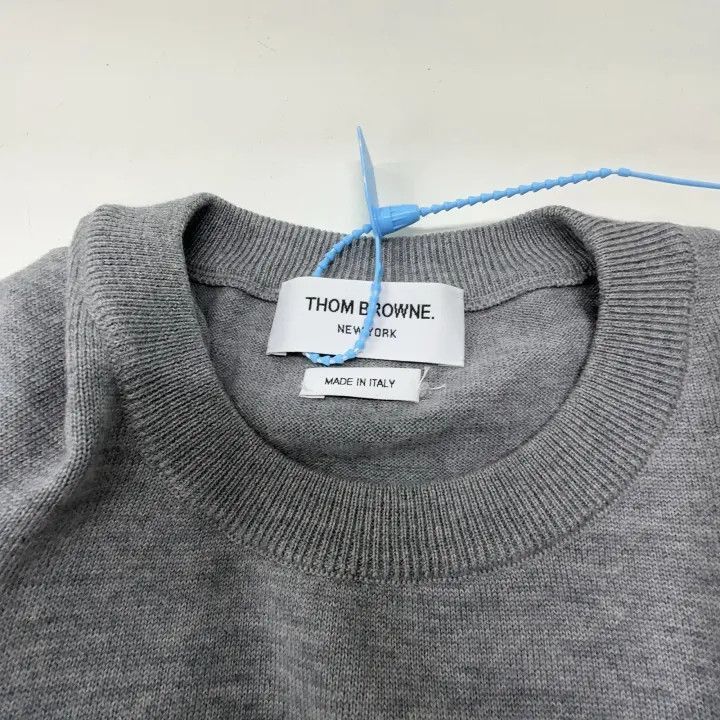 Thom Browne Thom Browne Gray Striped Sweater with Stick Figure -2507 Size US XL / EU 56 / 4 - 5 Thumbnail