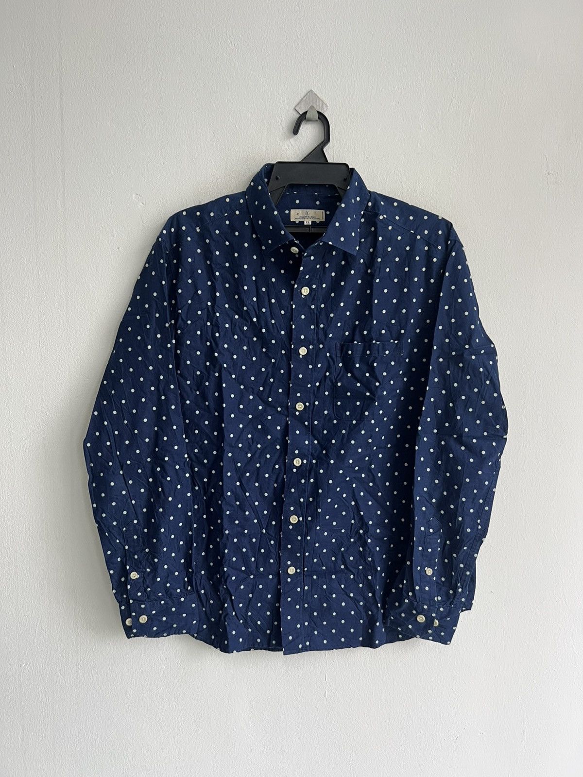 Pure Blue Japan Indigo Dyed Japan Blue Jeans Polka Dot Western Oxford Shirt Size US L / EU 52-54 / 3 - 2 Thumbnail