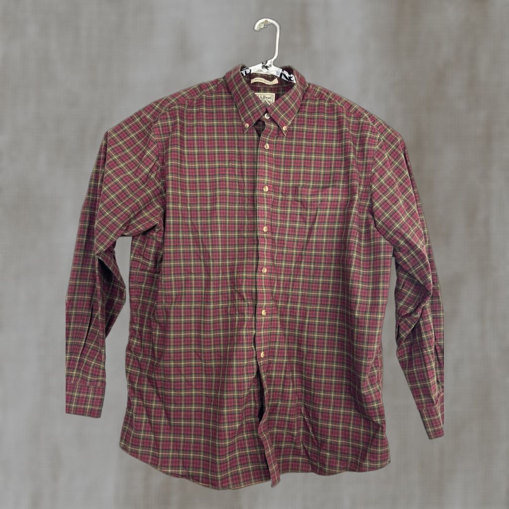 Vintage LL Bean Men’s Medium Red Green Plaid Lumberjack Shirt Long Sleeve Button-Up Size US XL / EU 56 / 4 - 1 Thumbnail