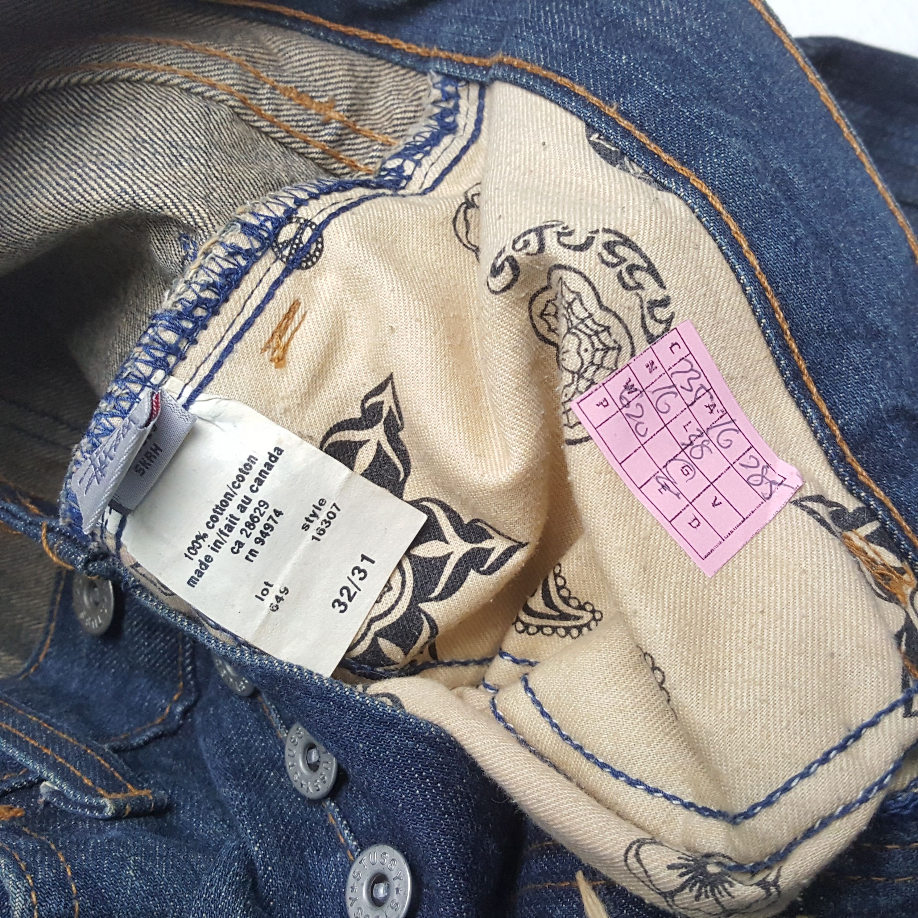 Stussy × Vintage STUSSY Streetwear Skateboard Style Custom Art Jeans Size US 32 / EU 48 - 13 Thumbnail