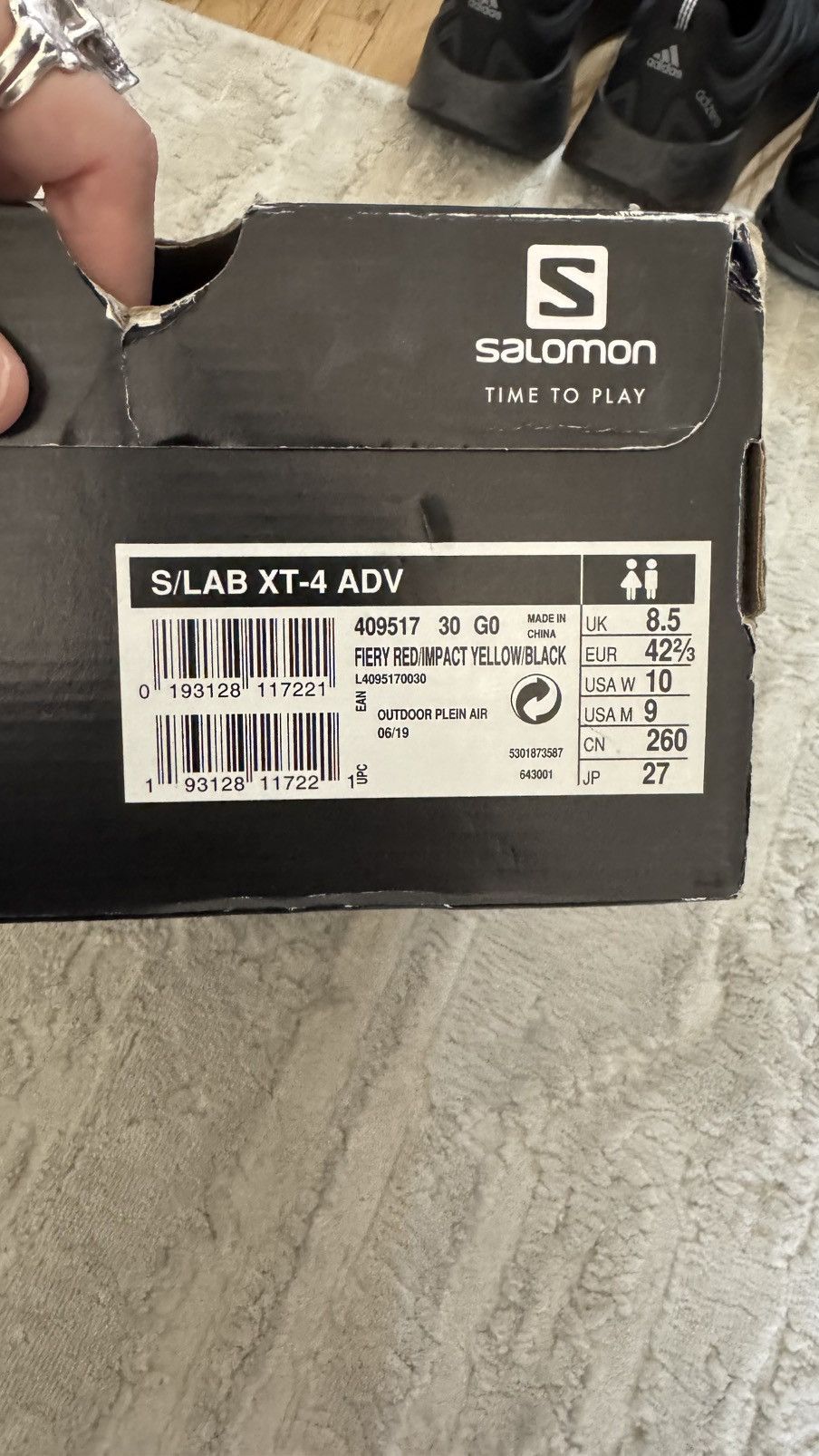 Salomon Salomon Men's S/Lab Xt-4 Adv Fiery Red Impact Yellow Size 9 Size US 9 / EU 42 - 9 Thumbnail