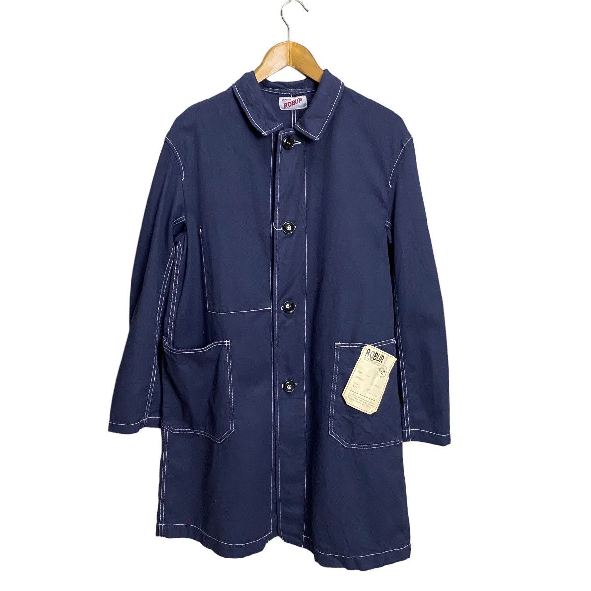 image of French Trotters Deposee Robur Le Vetement Overcoat in Blue, Men's (Size Medium)
