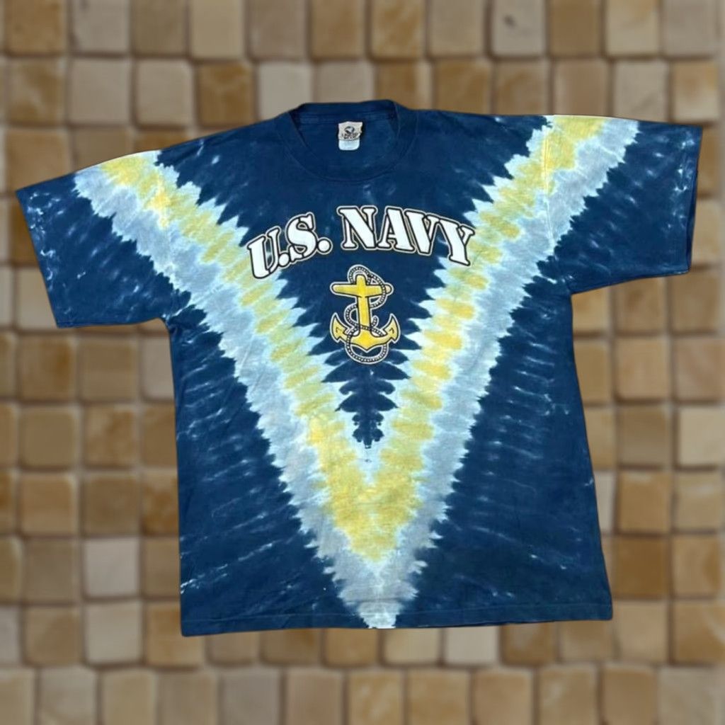 Liquid Blue Vintage Liquid Blue U.S. Navy Anchor Graphic Tie Dye Single Stitch T-Shirt XL Mens Size US XL / EU 56 / 4 - 1 Thumbnail