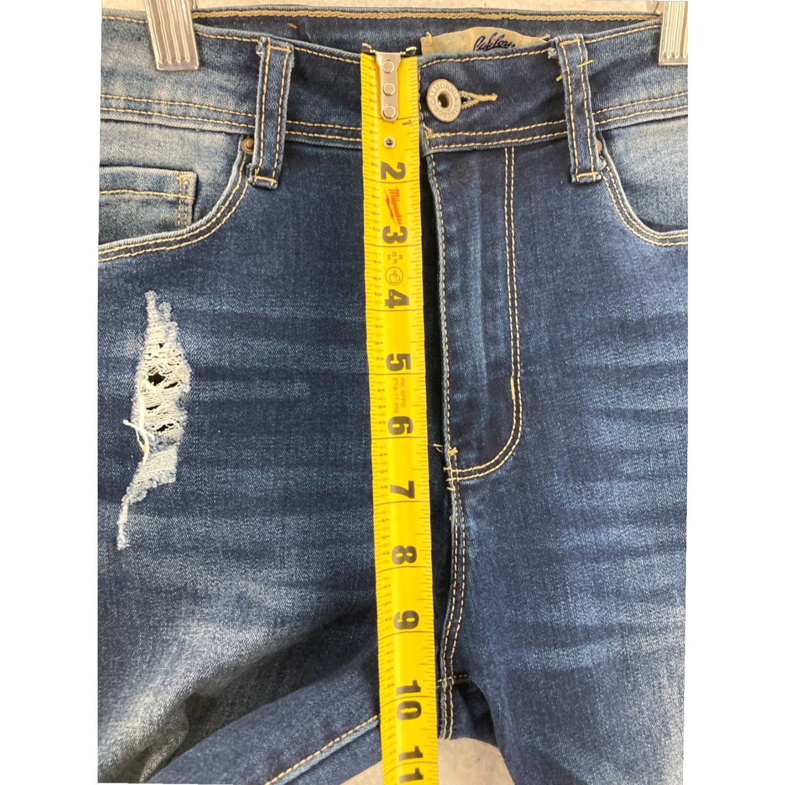 Vintage California Vintage Womens Light Blue Ripped Knee Skinny Jeans Size 27" / US 4 / IT 40 - 4 Thumbnail