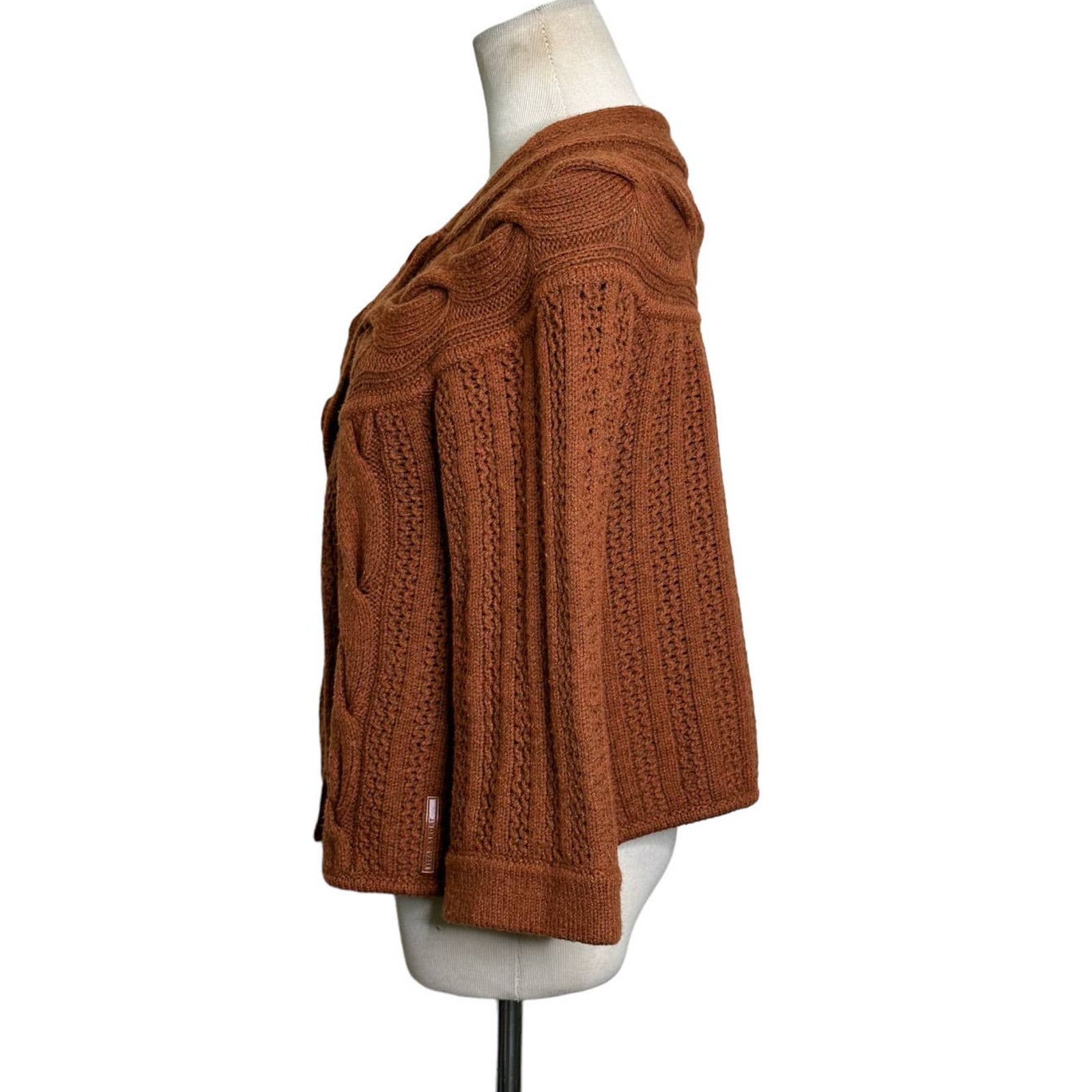 Escada Escada brown 3/4 sleeves buttoned cardigan size Small Size S / US 4 / IT 40 - 13 Thumbnail