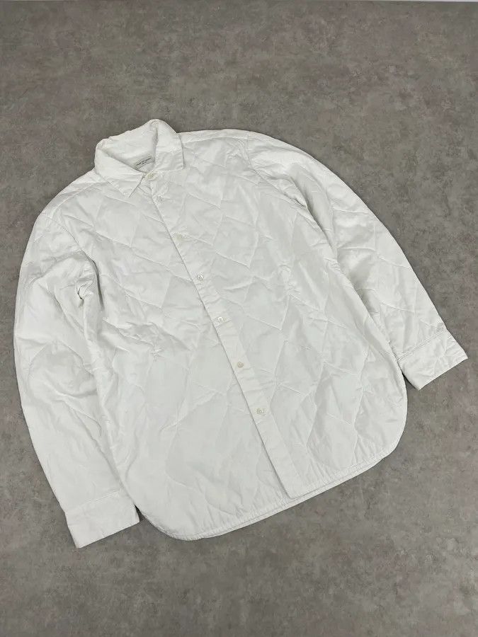 Dries Van Noten Dries Van Noten White Quilted Effect Shirt Size US M / EU 48-50 / 2 - 4 Thumbnail