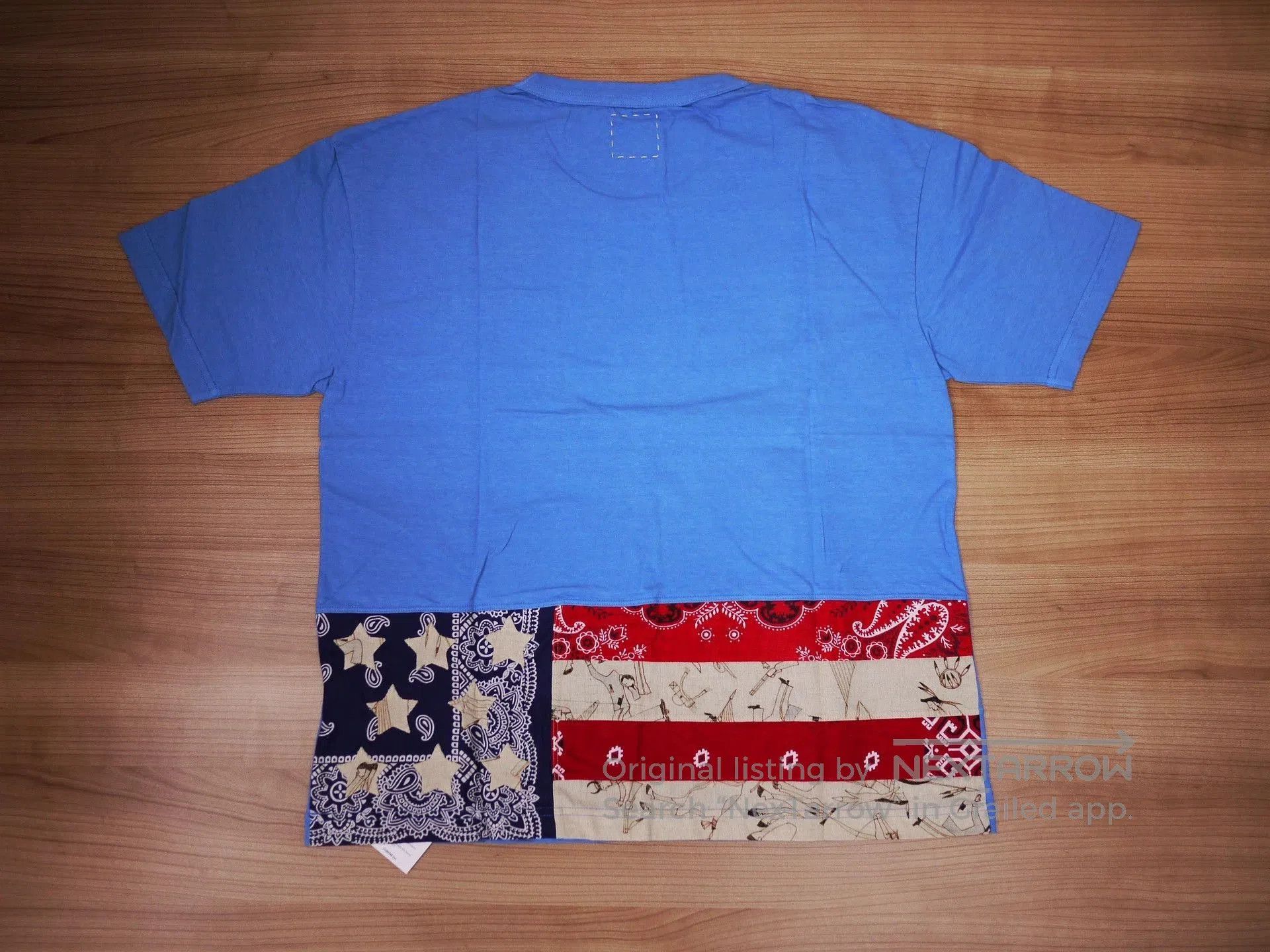 Visvim Blue Short-Sleeve Shirt with Bandana Print Hem. Size US S / EU 44-46 / 1 - 1 Thumbnail