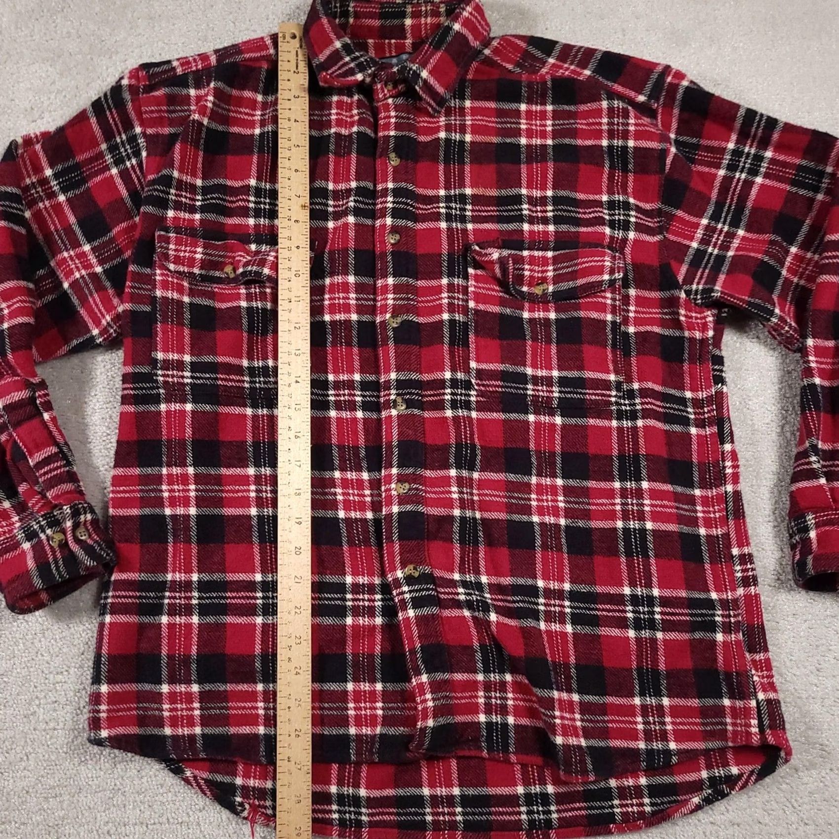 Vintage Sandy River Shirt Mens XL Red Black Plaid Flannel Button Up Long Sleeve Workwear Size US XL / EU 56 / 4 - 6 Thumbnail