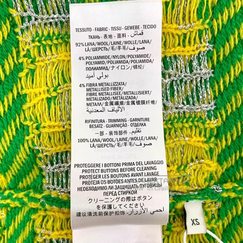 Gucci Gucci Green oblique stripe logo jacquard full print wool V Size XS / US 0-2 / IT 36-38 - 7 Thumbnail