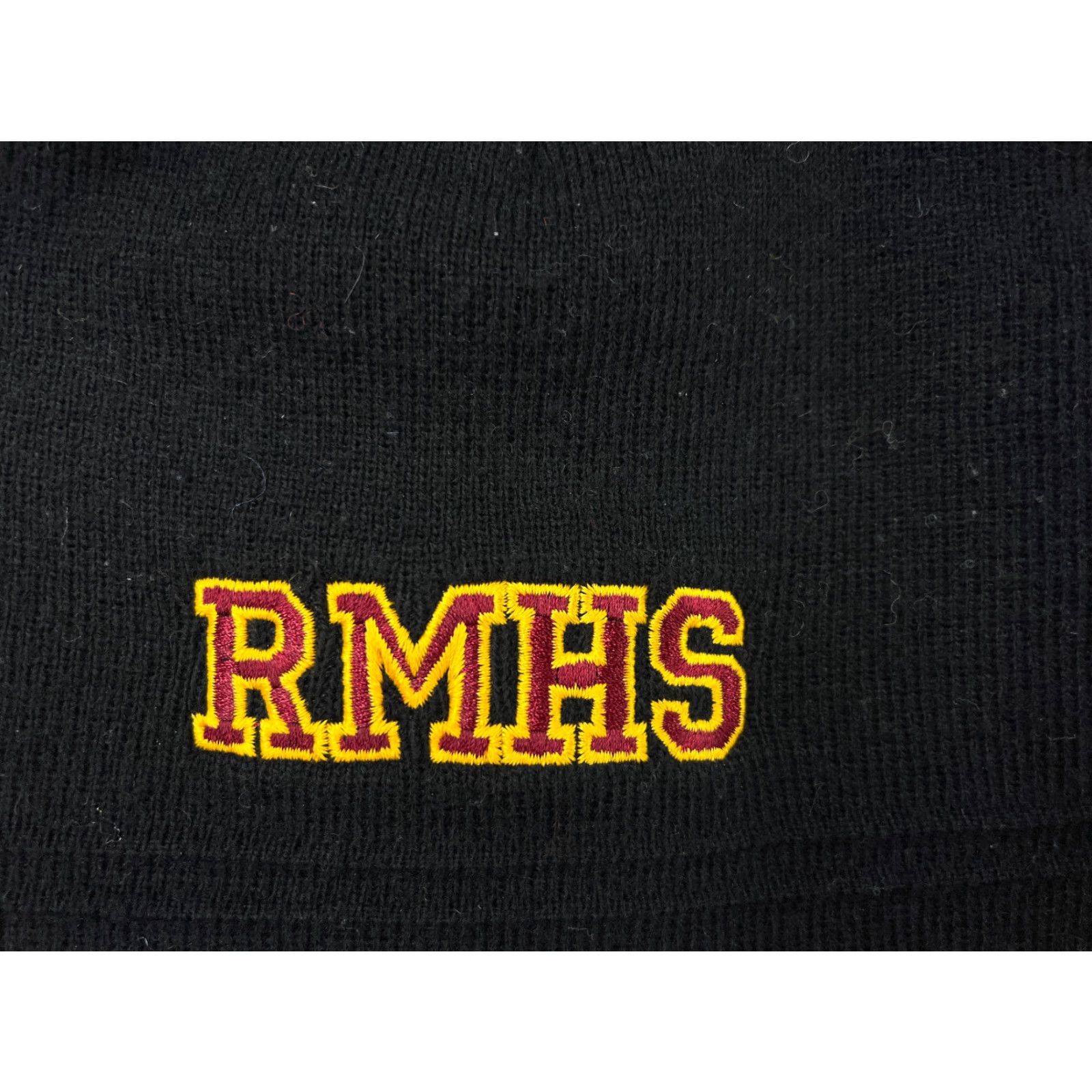 Vintage Red Mountain High School Beanie Adult One Size Black Knit 100% Acrylic Size ONE SIZE - 2 Thumbnail