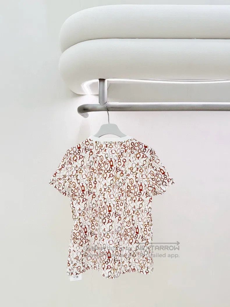 Hermes Hermes White Print T-Shirt Size XS / US 0-2 / IT 36-38 - 2 Thumbnail