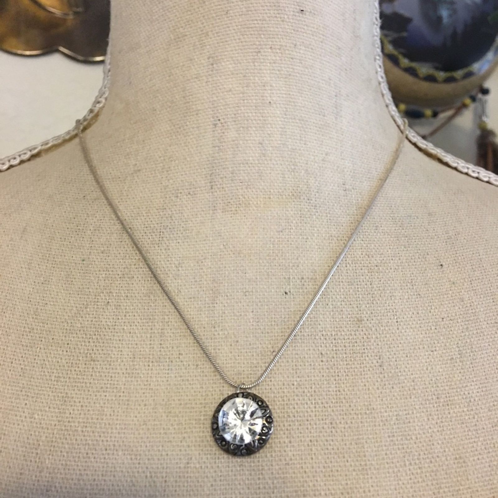 Vintage Vintage repurpose faceted glass stone necklace Size ONE SIZE - 1 Thumbnail