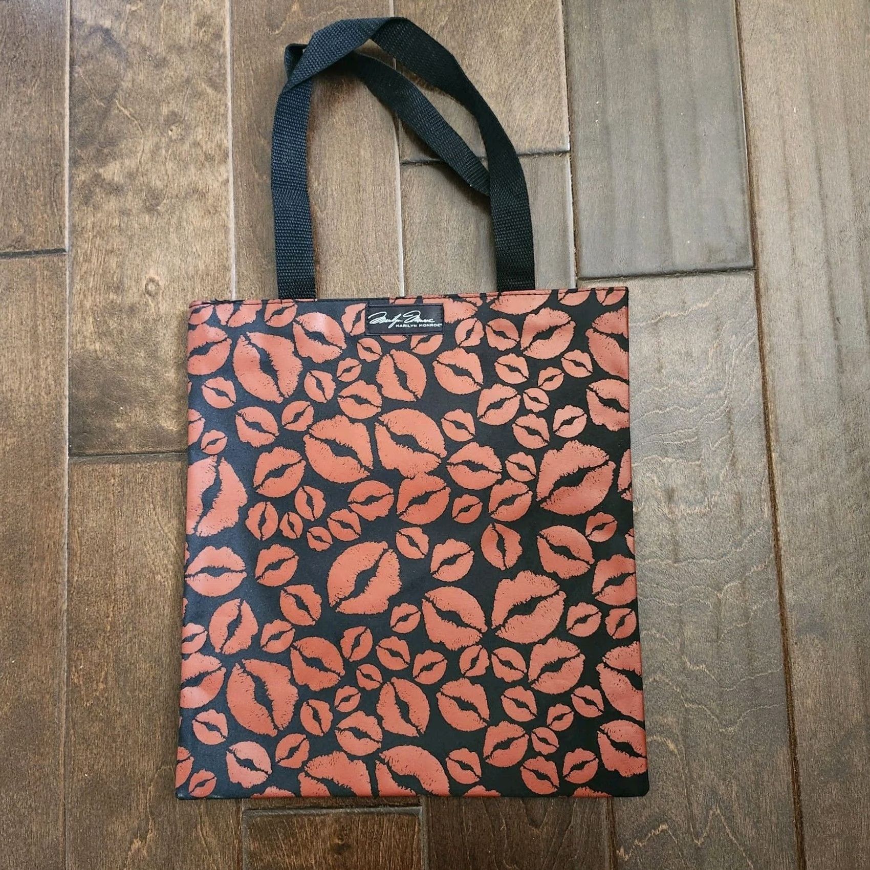 Vintage Marilyn Monroe Kiss Lips Tote Bag Women Medium Brown Tote Lips Pattern Vintage? No Size ONE SIZE - 3 Thumbnail