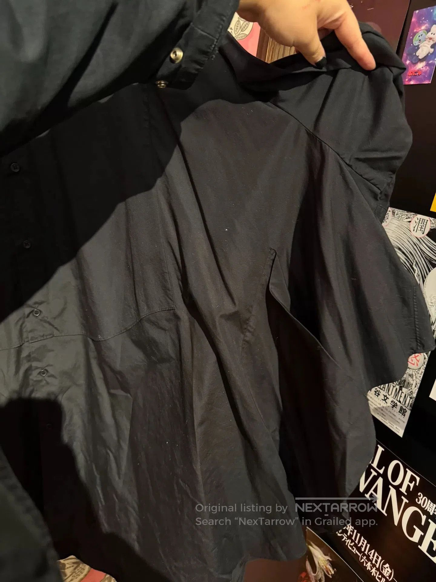 Noir Kei Ninomiya black oversized batwing sleeve shirt. Size M / US 6-8 / IT 42-44 - 2 Thumbnail