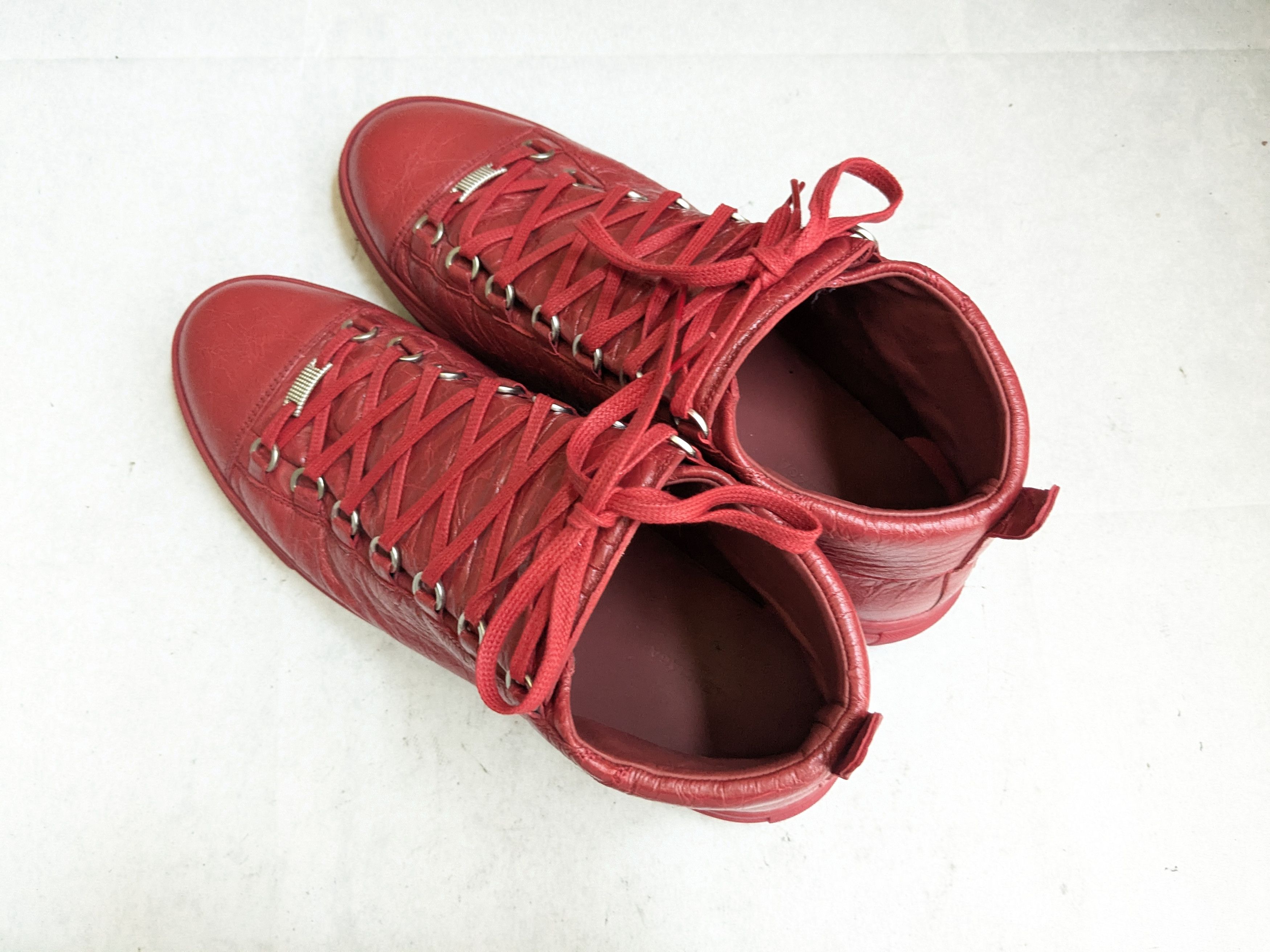 Balenciaga Balenciaga Arena Sneakers Red 14 High Tops Leather Size US 14 / EU 47 - 13 Thumbnail