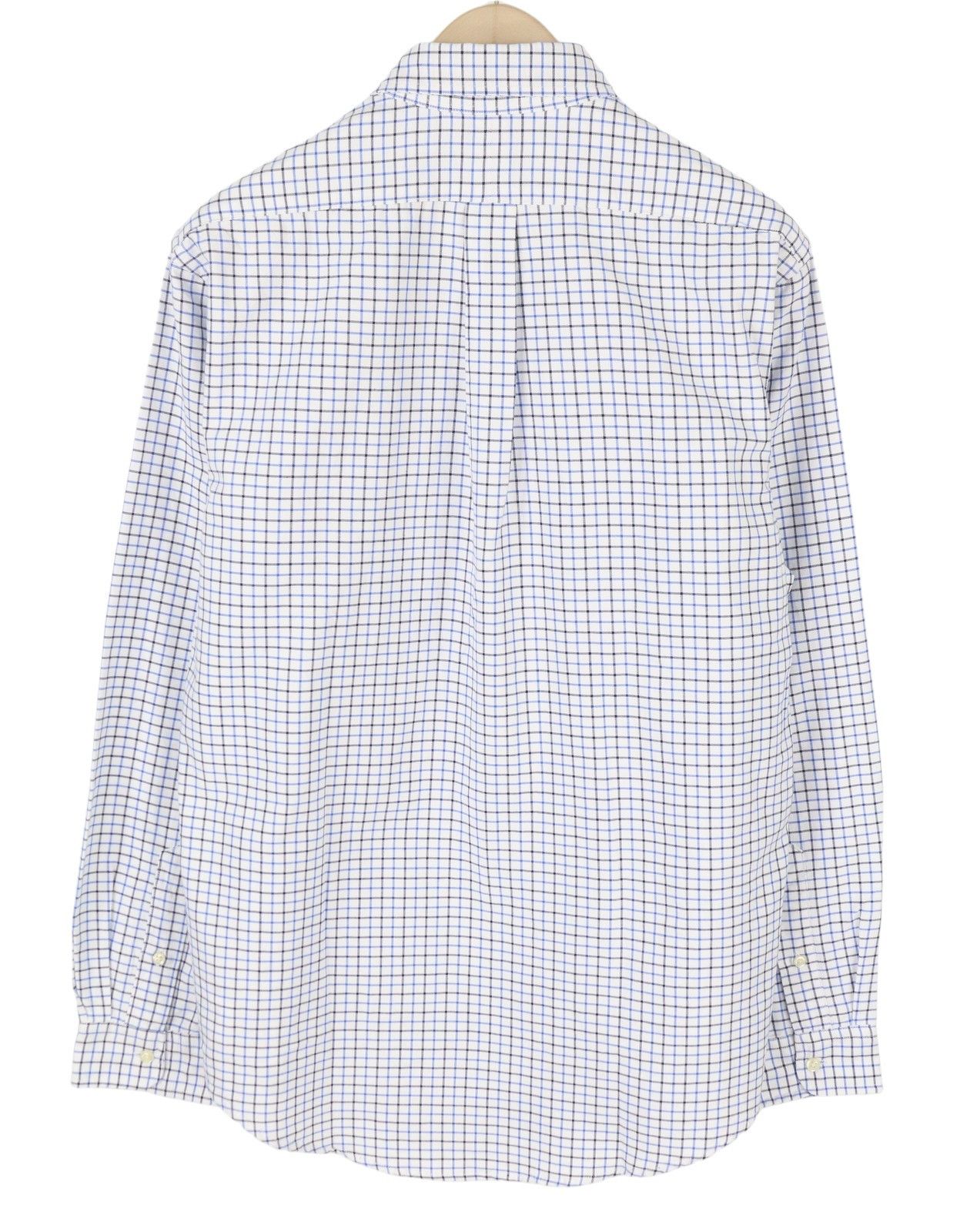 Ralph Lauren L White Check Custom Fit Button-Down Neck Logo 87002 Size US L / EU 52-54 / 3 - 2 Thumbnail