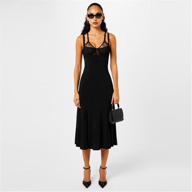 Dolce & Gabbana o1g2r1mq1024 Lace Midi Dress in Nero Size S / US 4 / IT 40 - 3 Thumbnail