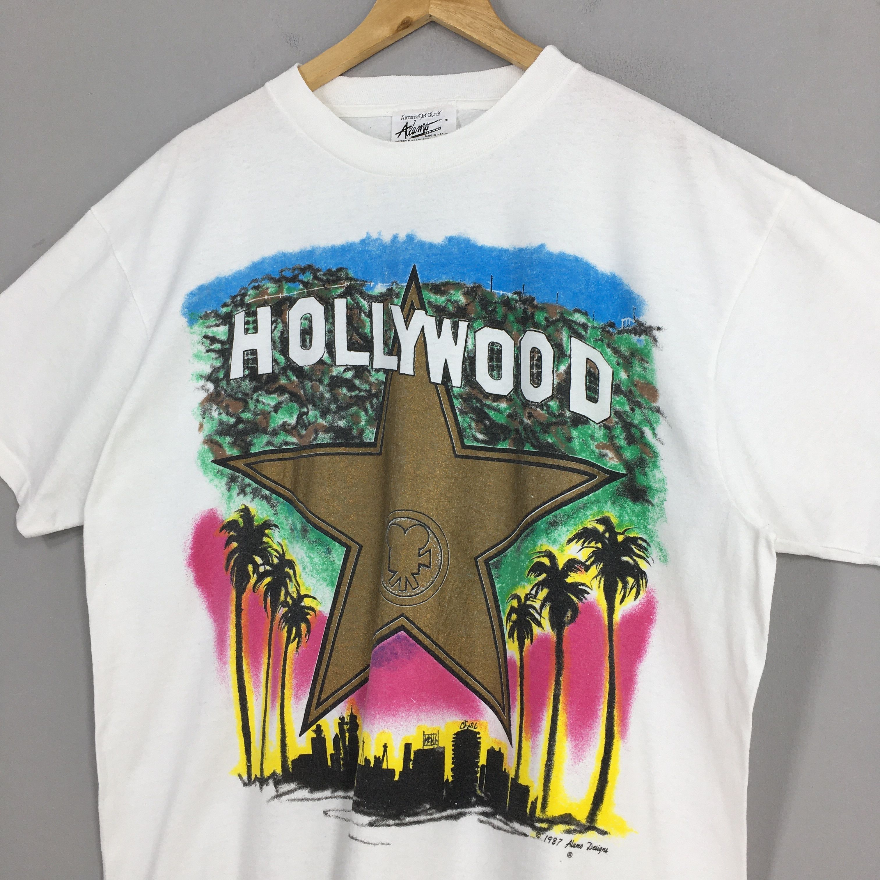 Hall Of Fame Vintage 1980s Hollywood Hall Of Fame White T shirt XL Size US XL / EU 56 / 4 - 3 Thumbnail