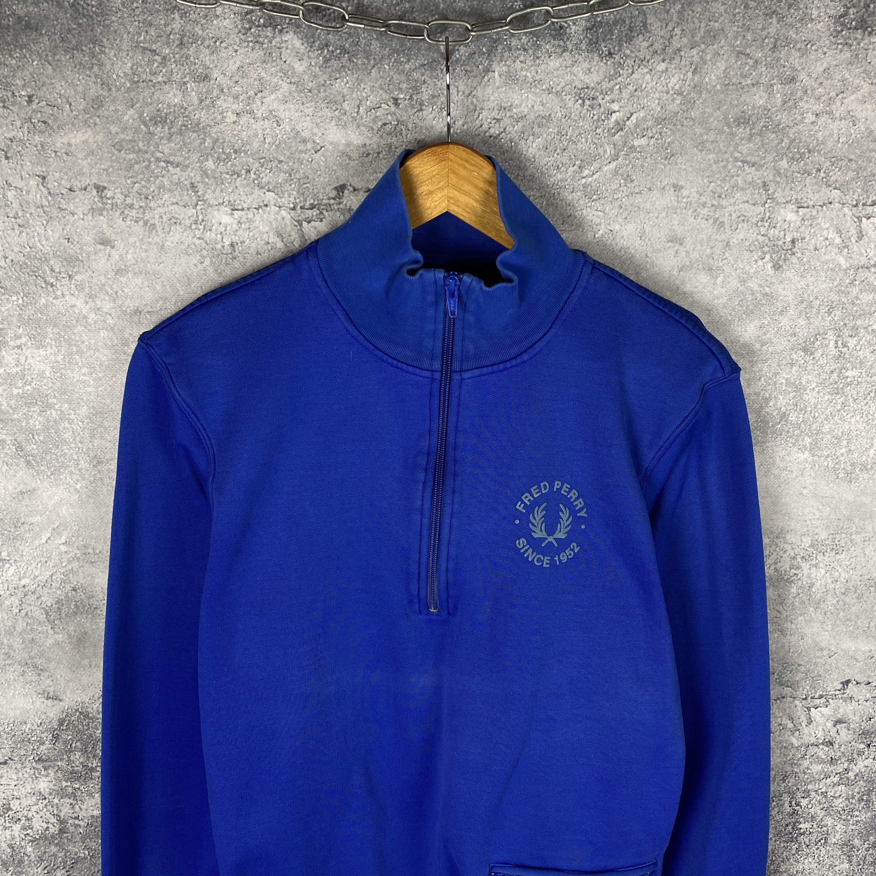 Fred Perry Fred Perry 1/3 Zip Sweatshirt Men's Size M Blue Long Sleeve Size US M / EU 48-50 / 2 - 2 Thumbnail