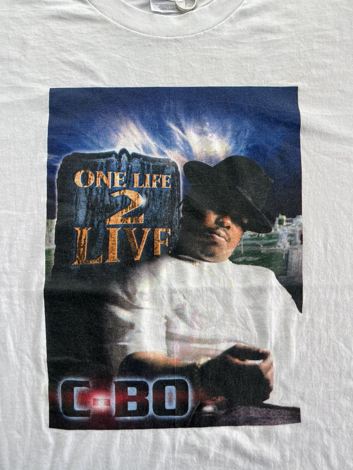 Vintage Vtg C-BO One Life 2 Live Rapper by AWOL RECORDS 90’s Tshirt Size US XL / EU 56 / 4 - 6 Thumbnail
