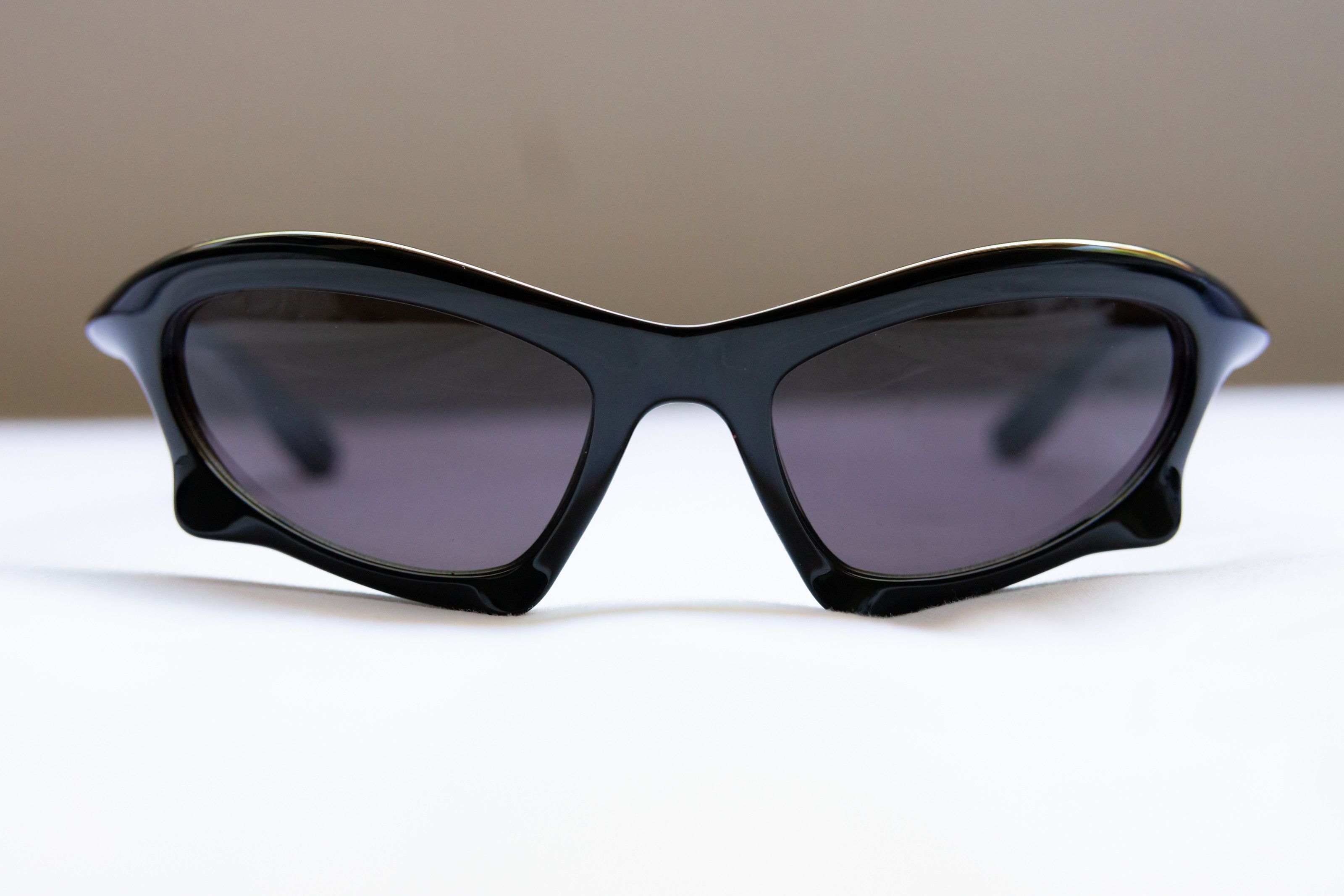 image of Balenciaga Bat Rectangle Sunglasses in Black, Men's