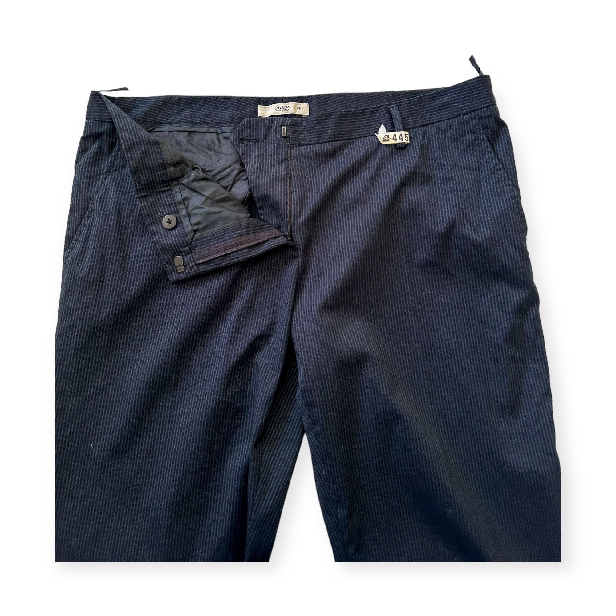 Prada Prada Blue Striped Cotton Pants, Size Italian 46/L Size 32" / US 10 / IT 46 - 7 Thumbnail