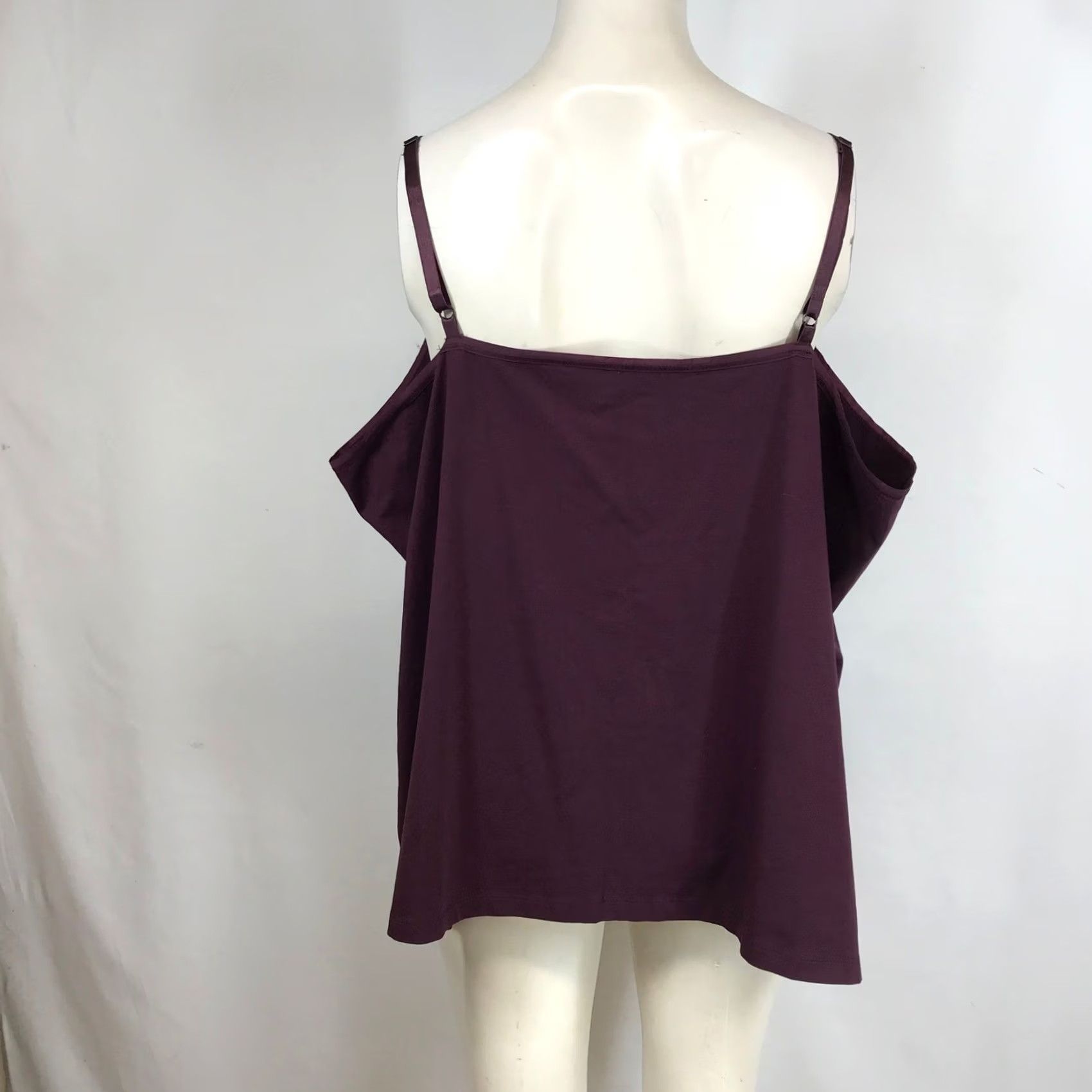 Vintage VINTAGE Lane Bryant The Cotton Cami Plum Purple Plus Size 26/28 Adjustable Straps Solid Tan? Size 4XL / US 24-26 - 5 Thumbnail