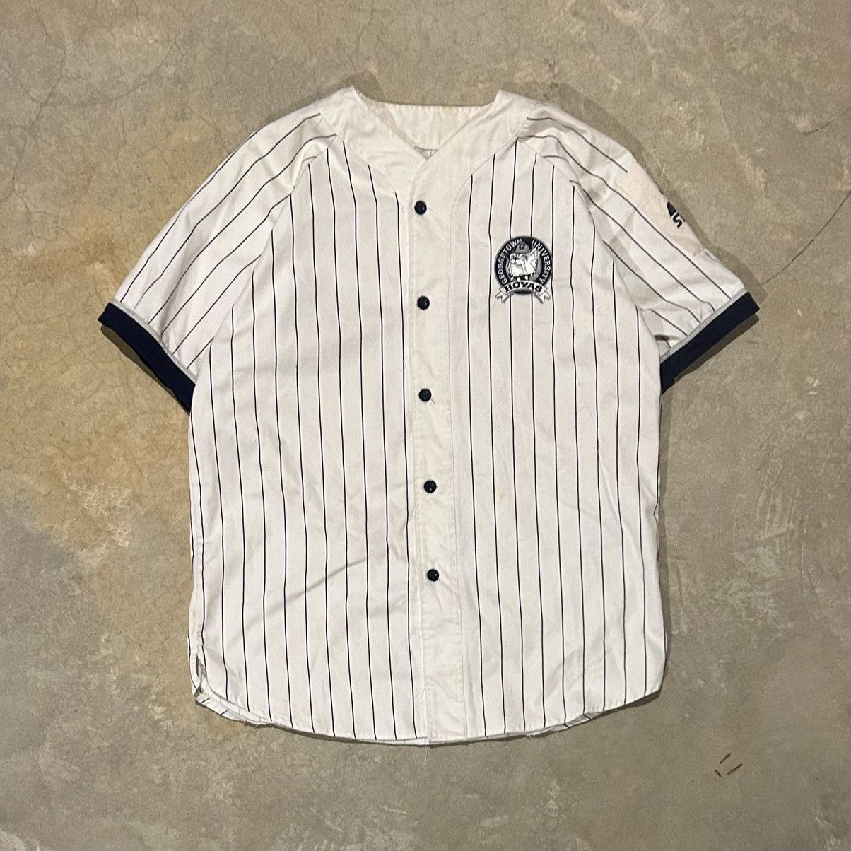 NCAA × Starter × Vintage Rare Vintage 90s Starter Georgetown Pinstripe Jersey Sample Size US XL / EU 56 / 4 - 1 Thumbnail