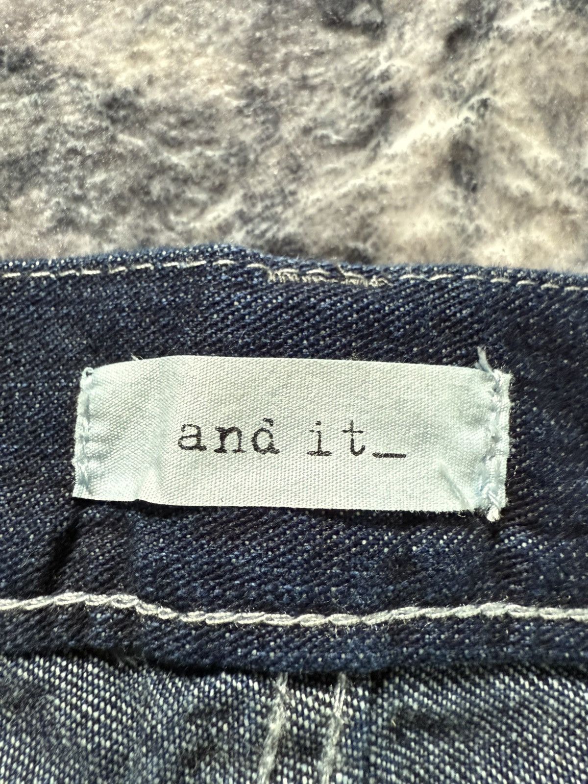 Japanese Brand And it Japan Asymmetric Fly Diagonal Cut Wide Denim Jeans Size US 32 / EU 48 - 16 Thumbnail