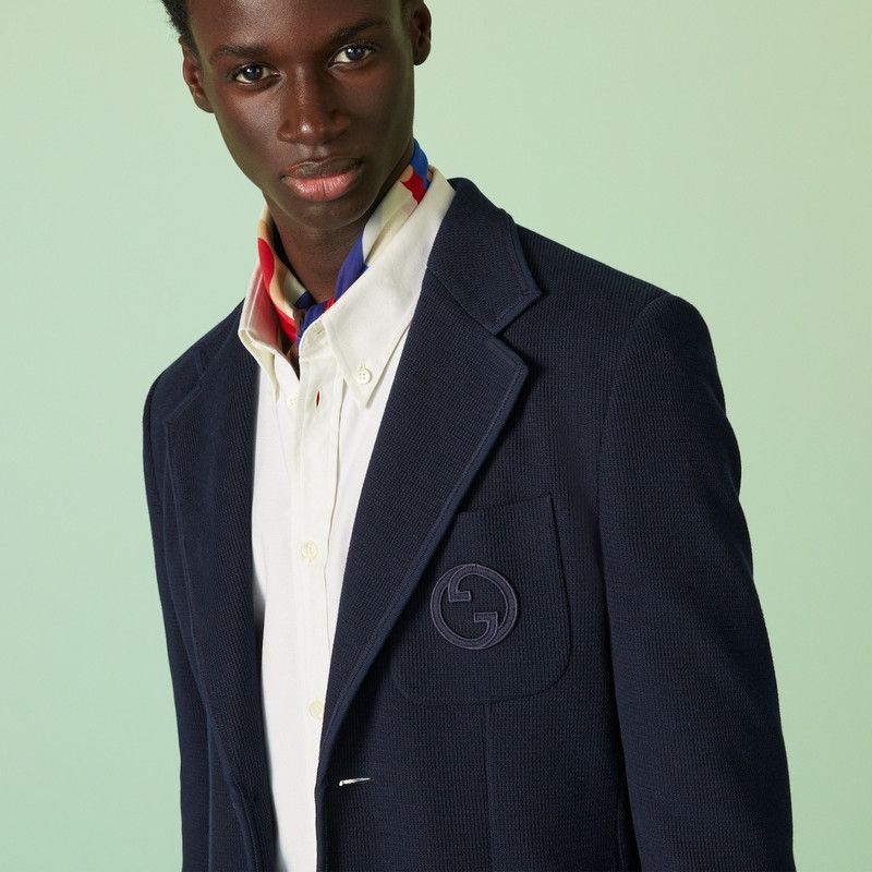 Gucci o1s1wg110426 Cotton Jersey Formal Jacket in Black Size US S / EU 44-46 / 1 - 2 Thumbnail