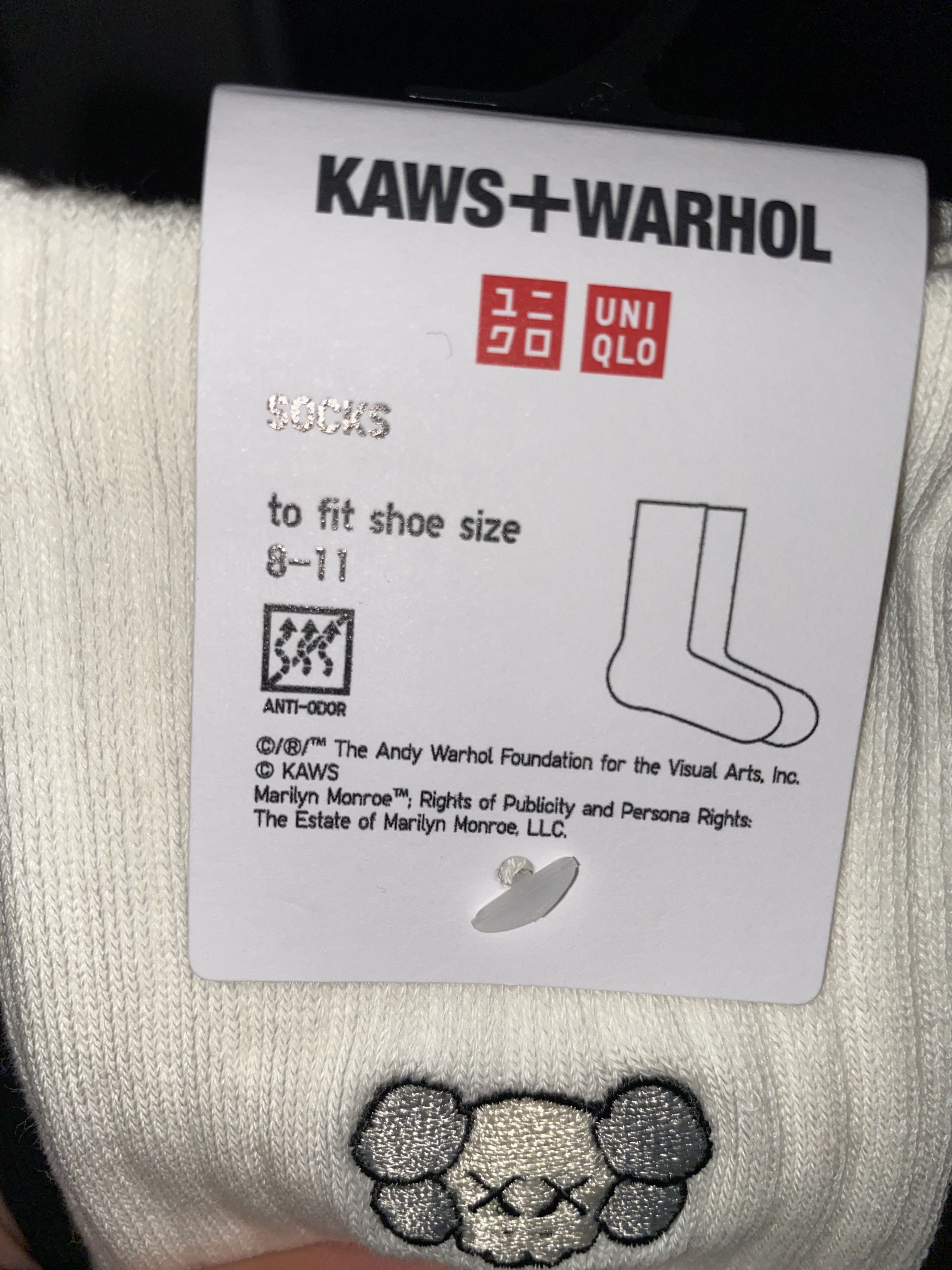 Andy Warhol × Kaws × Uniqlo KAWS x Uniqlo x Andy Warhol Crew Socks (PACK OF 4) Size ONE SIZE - 3 Thumbnail