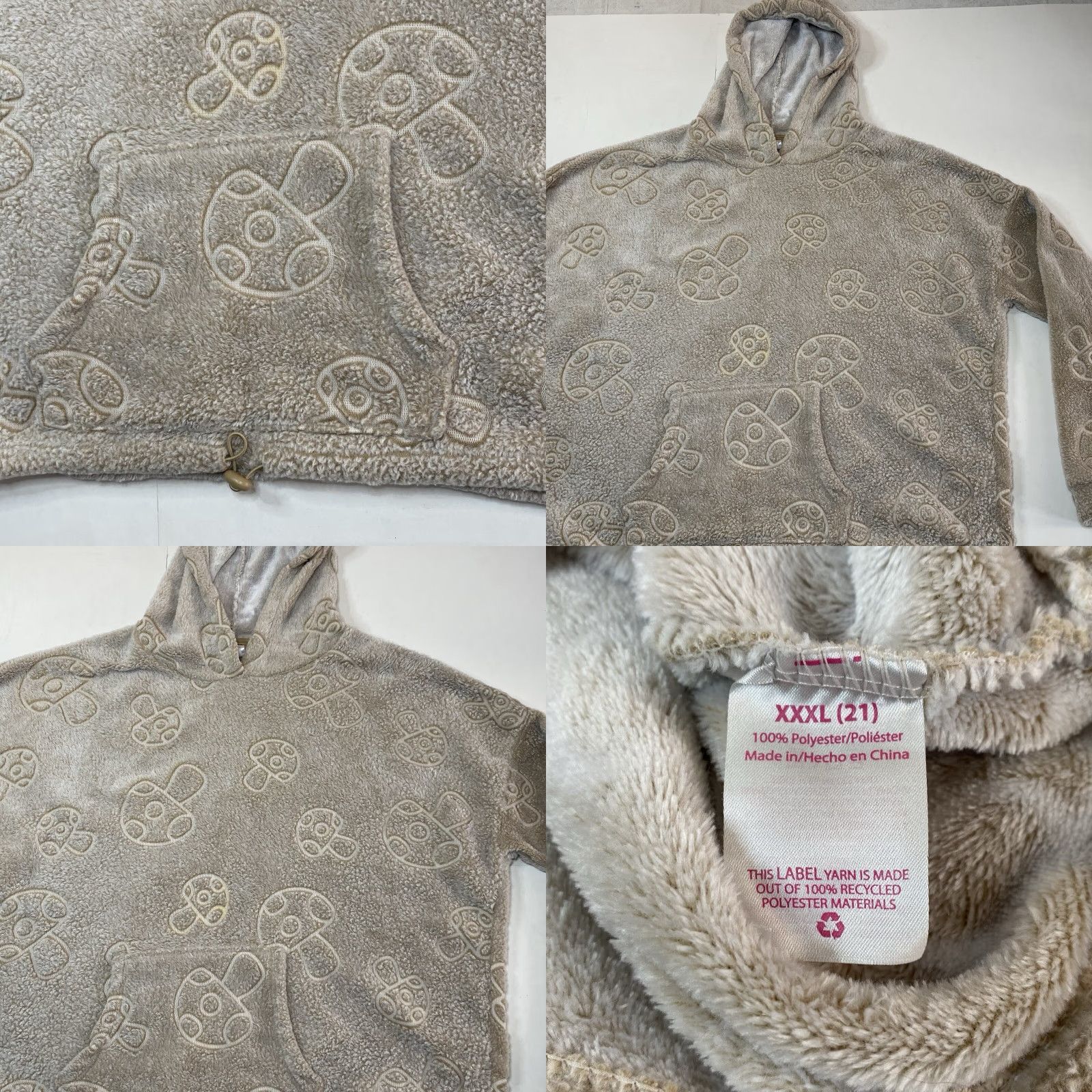 Vintage Womens No Boundaries Hoodie 3XL Beige Light Weight AOP Mushroom Nature All Over Print Pullover Long Sleeve Elastic Waist Summer Women"} Size XXL / US 16-18 / IT 52-54 - 9 Thumbnail