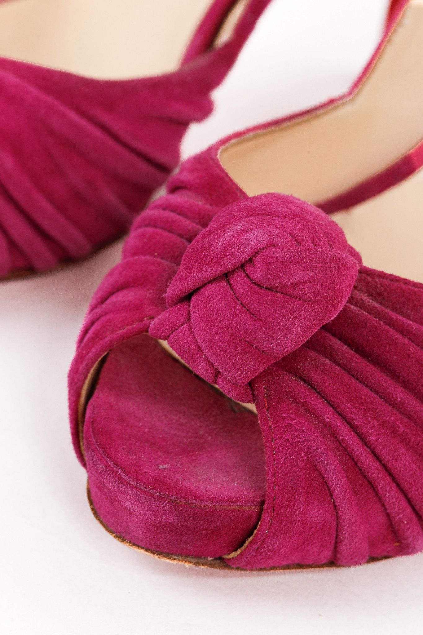 Christian Louboutin Christian Louboutin Lady Gres Pink Knotted Suede Pumps Size US 7.5 / IT 37.5 - 7 Thumbnail