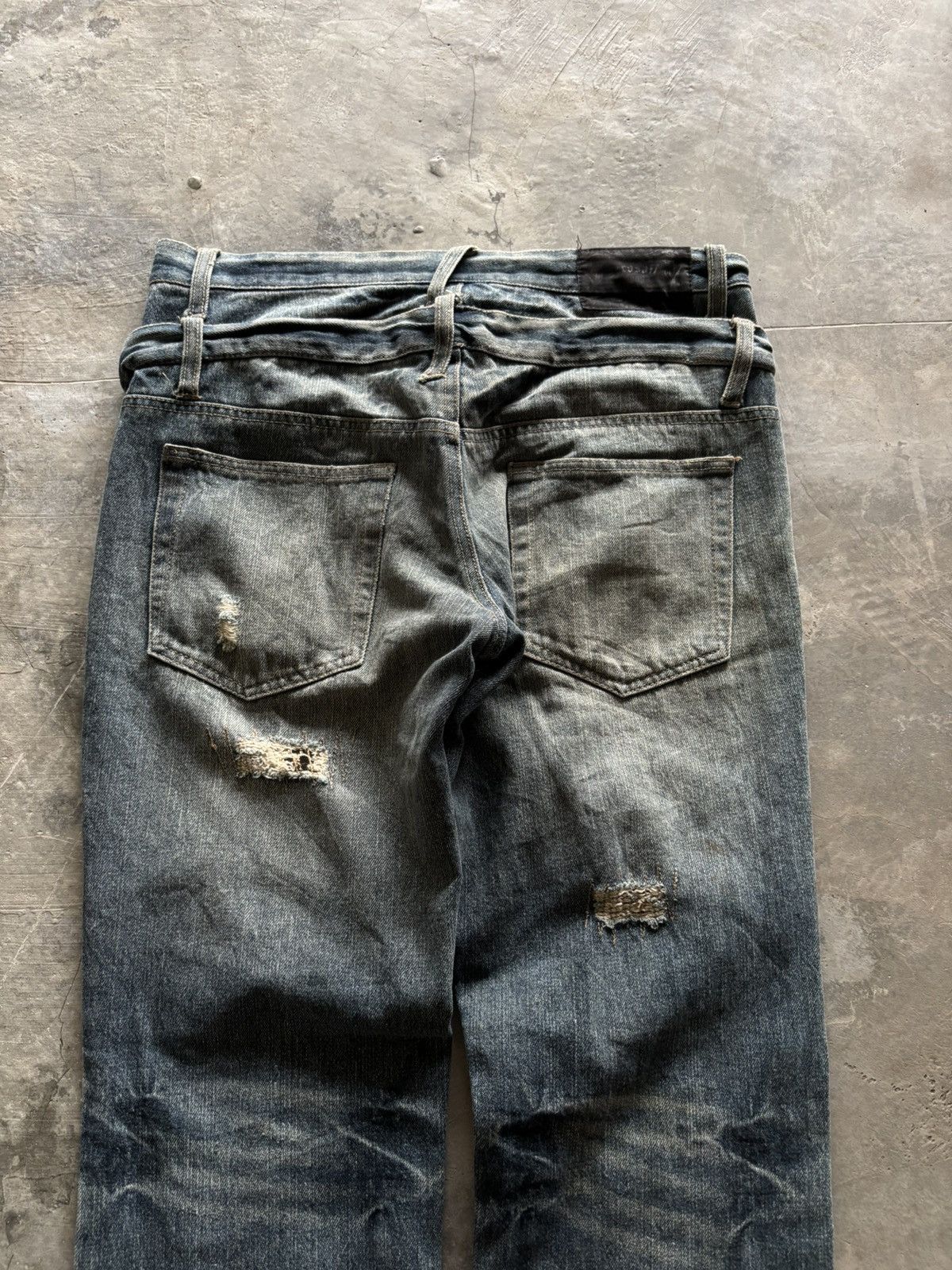 PPFM DOUBLE WAIST ZEROSAIL DISTRESSED JAPANESE BORO WASHED PUNK Size US 33 - 16 Thumbnail