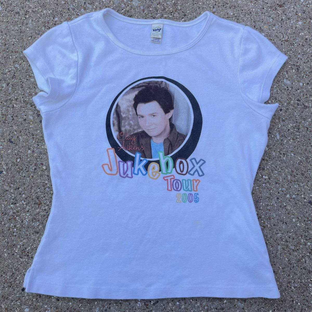 Other Vintage 2005 Clay Aiken Jukebox Tour Women's Baby Tee Size L / US 10 / IT 46 - 1 Thumbnail