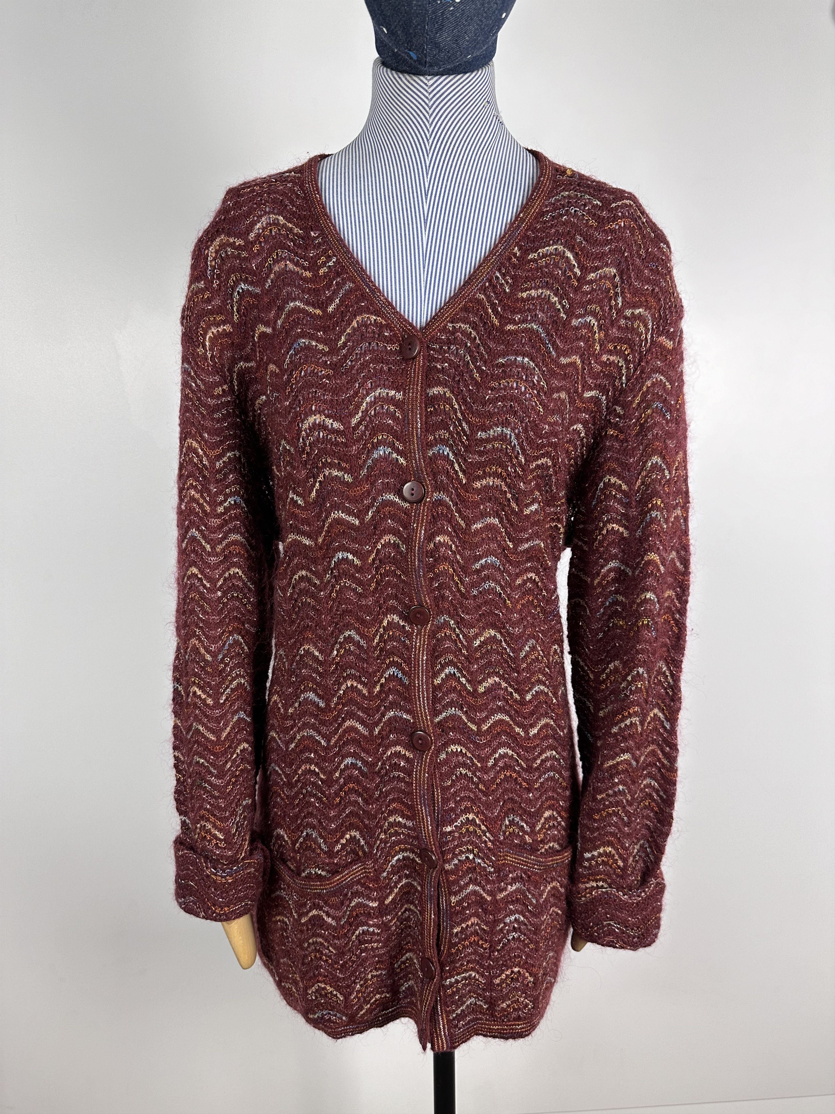 Vintage Missoni Sport Long Cardigan Sweater Wool Mohair 42