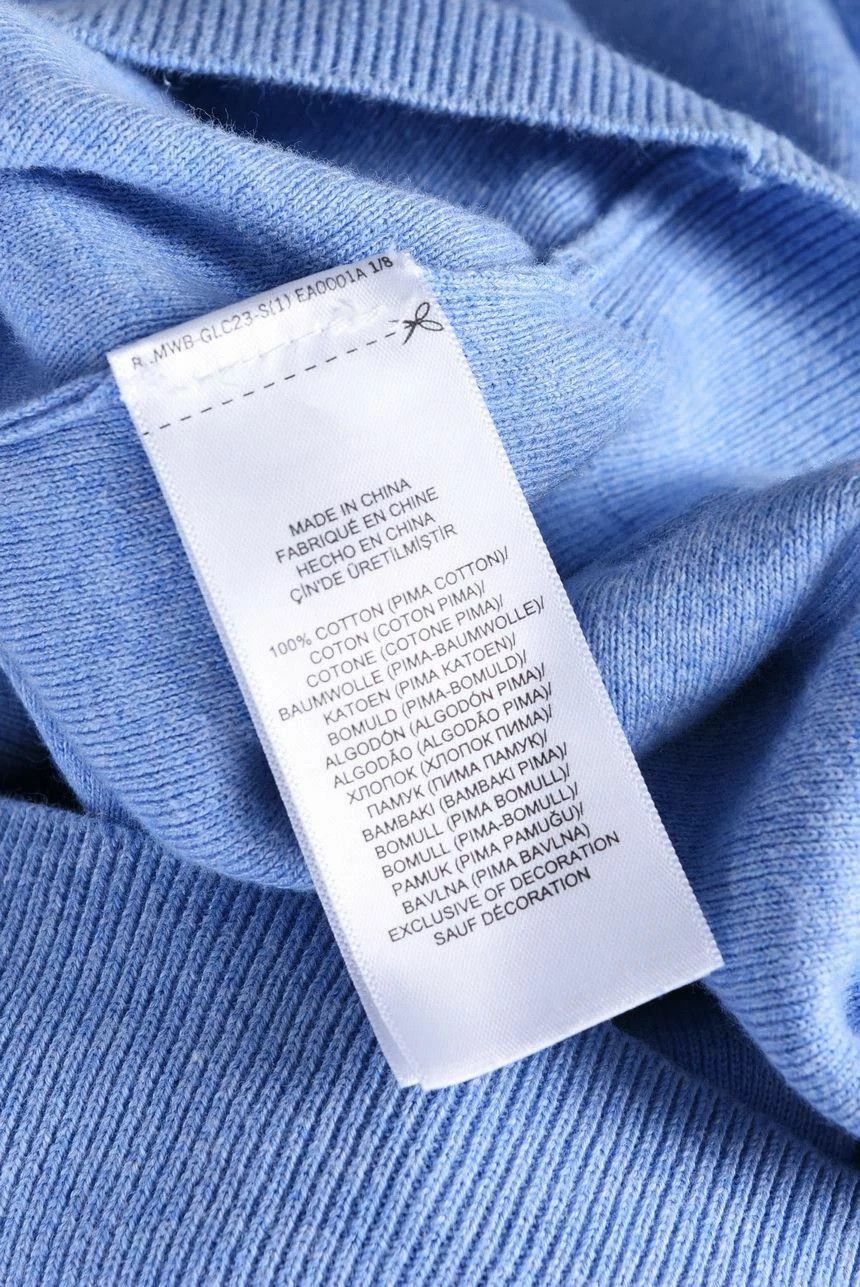 Polo Ralph Lauren Polo Ralph Lauren Blue V-Neck Pima Cotton Sweater Size US XL / EU 56 / 4 - 4 Thumbnail