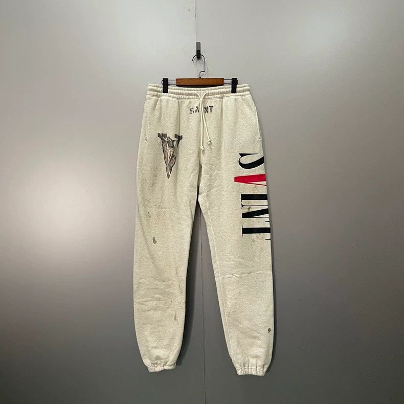 Saint Michael Saint Michael size l Beige monogrammed sweatpants 2502-Nex Size US 32 / EU 48 - 1 Thumbnail