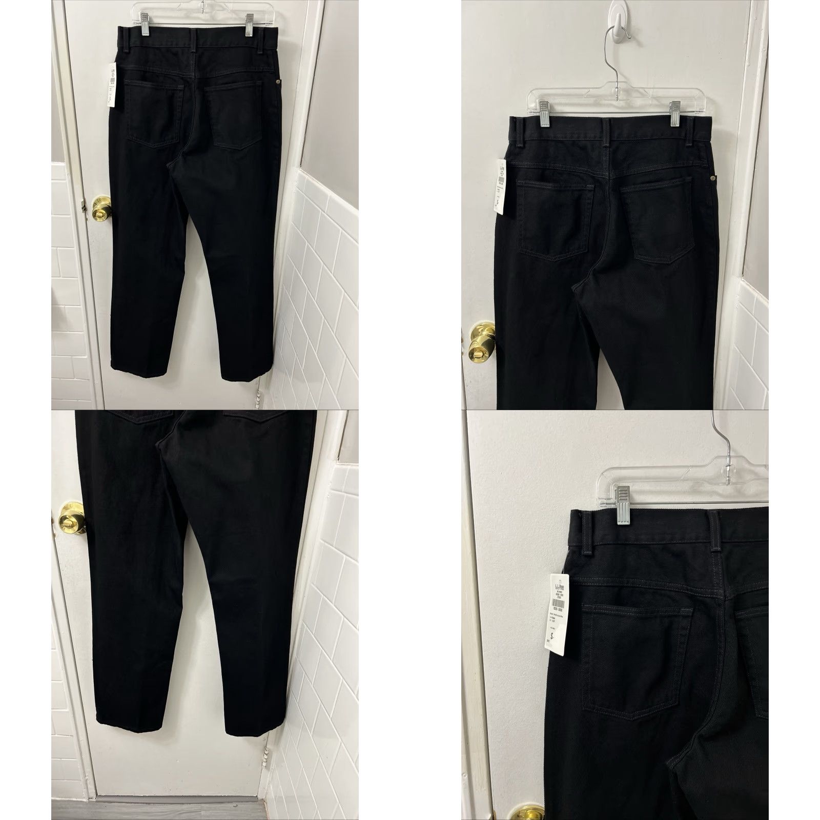 Vintage L.L. Bean Jeans Womens 12x32 Black Double L Straight Leg 100% Cotton NWT Denim Zipper Button Five-Pocket Modern Classic Jeans Mens Women? Size 34" / US 12 / IT 48 - 8 Thumbnail