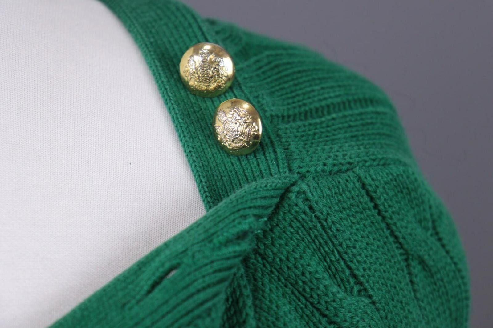 Lauren Ralph Lauren Green Rare Cable Knit Sweater Size XS