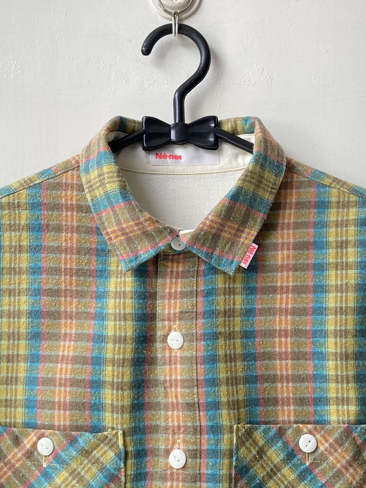 Issey Miyake × Ne-Net NE-NET Flannel Plaid Shirt Size US S / EU 44-46 / 1 - 13 Thumbnail