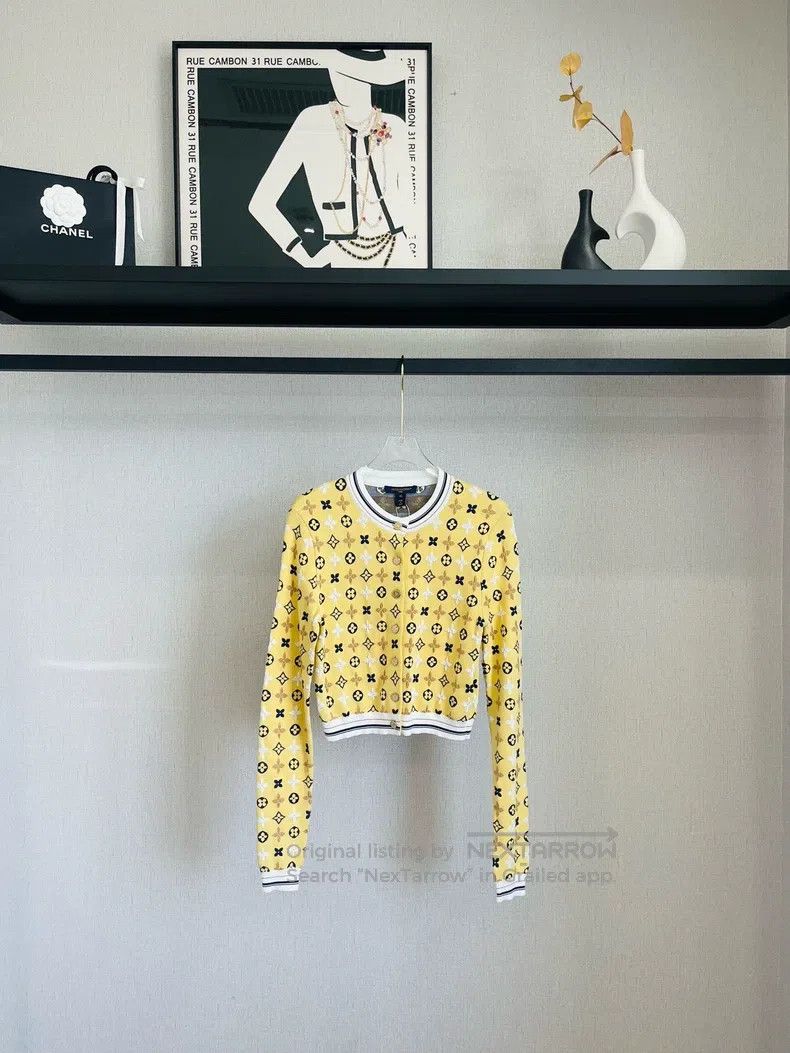 Louis Vuitton Louis Vuitton Yellow presbyopic slim stretch knit cardigan Size XS / US 0-2 / IT 36-38 - 1 Thumbnail