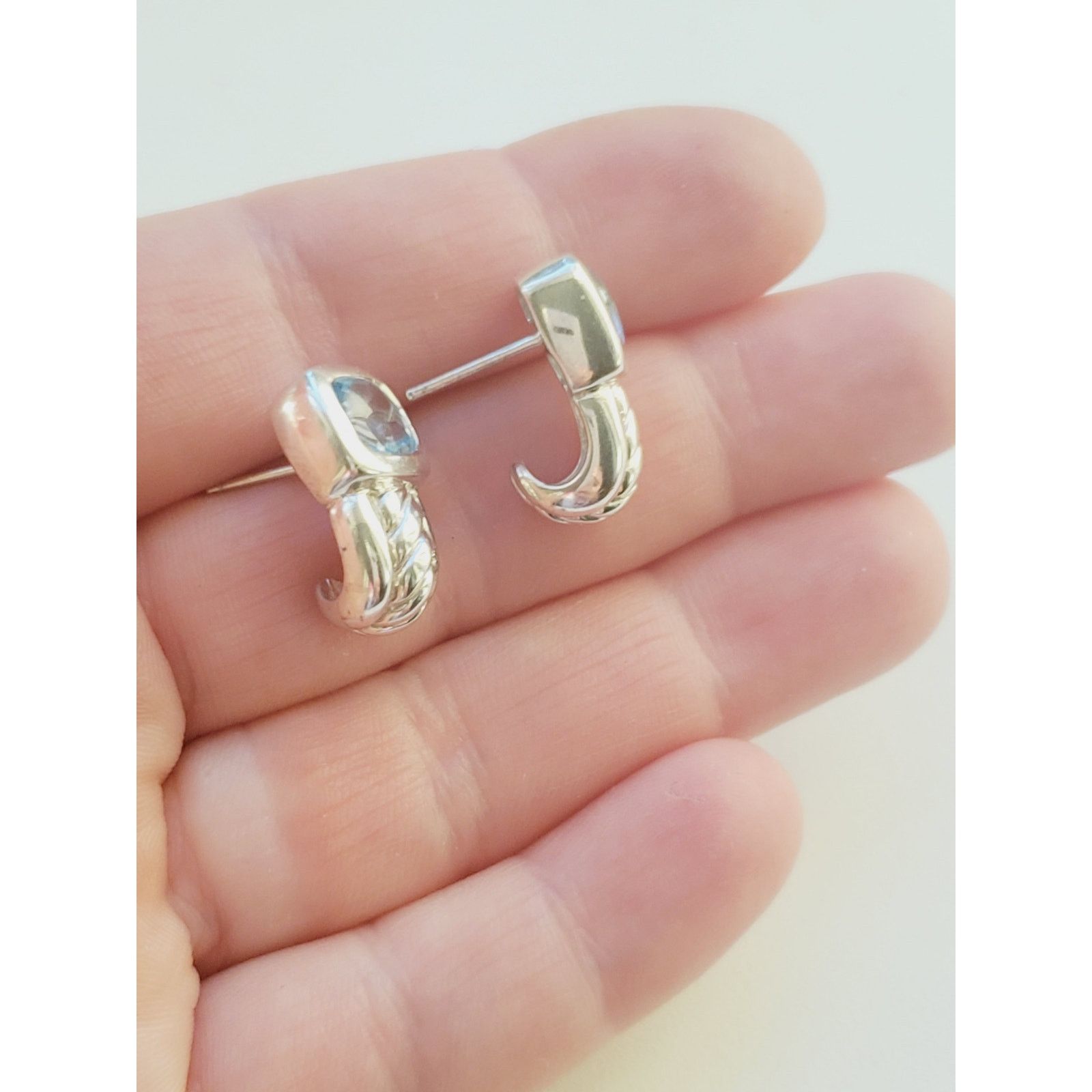 Judith Ripka Judith Ripka 925 Sterling Silver Blue Topaz Earrings Size ONE SIZE - 4 Thumbnail