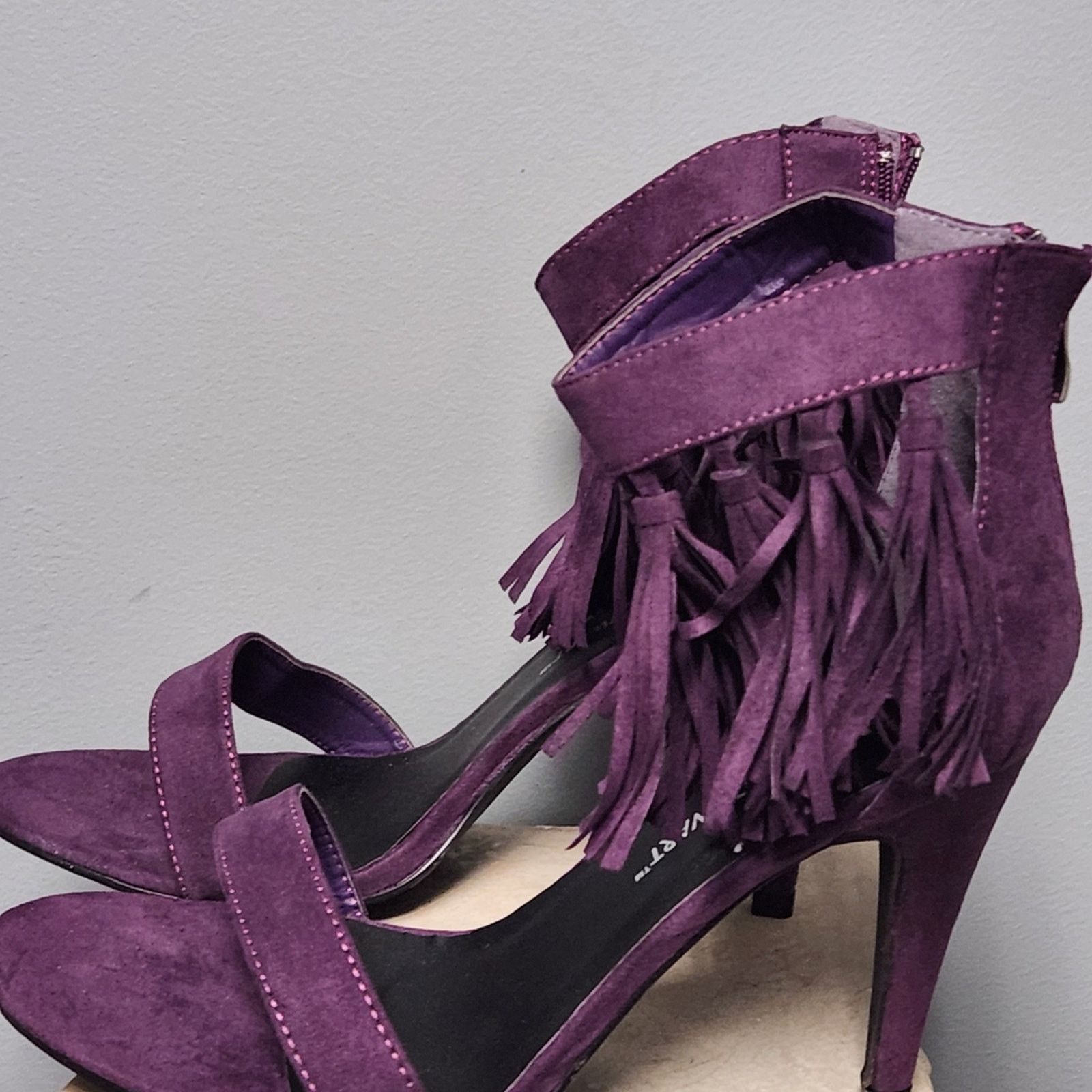 Other Ashley Stewart Purple Tassel Heels Size US 11 / IT 41 - 3 Thumbnail