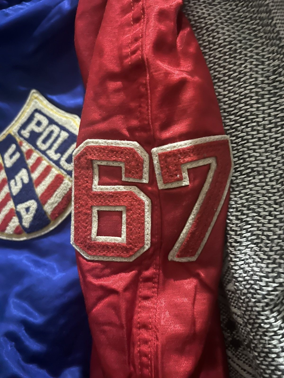 Polo Ralph Lauren RARE Polo Ralph Lauren USA Satin Bomber - Production Sample Size US M / EU 48-50 / 2 - 8 Thumbnail