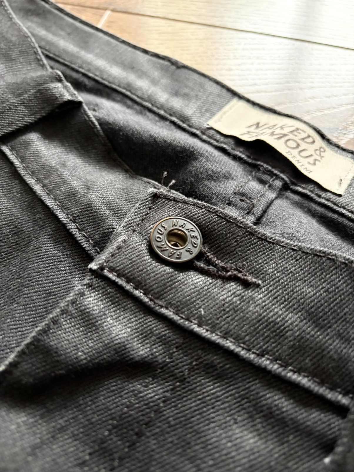 If Six Was Nine Naked & Famose Y2K Wax Coated Black Stretch Size US 32 / EU 48 - 5 Thumbnail
