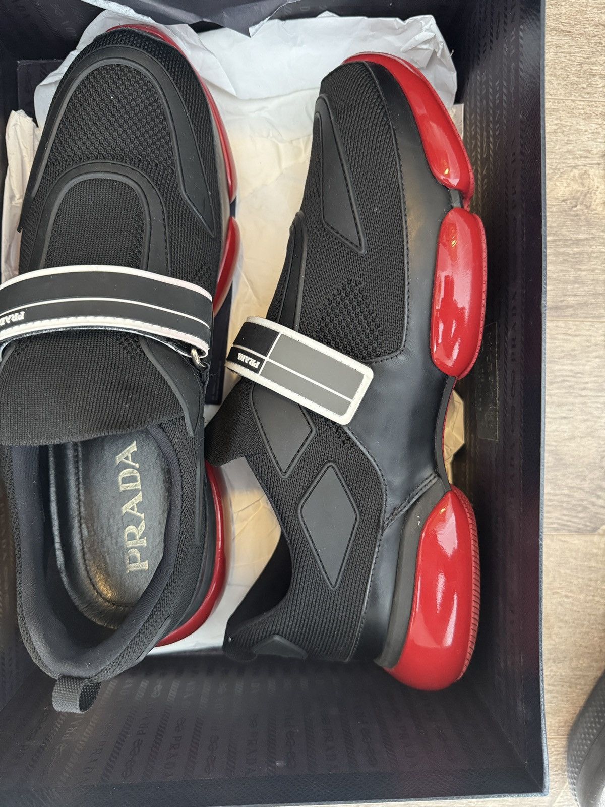 Prada Prada Cloudbust Strap Sneaker Low Black Red Size US 9 / EU 42 - 6 Thumbnail